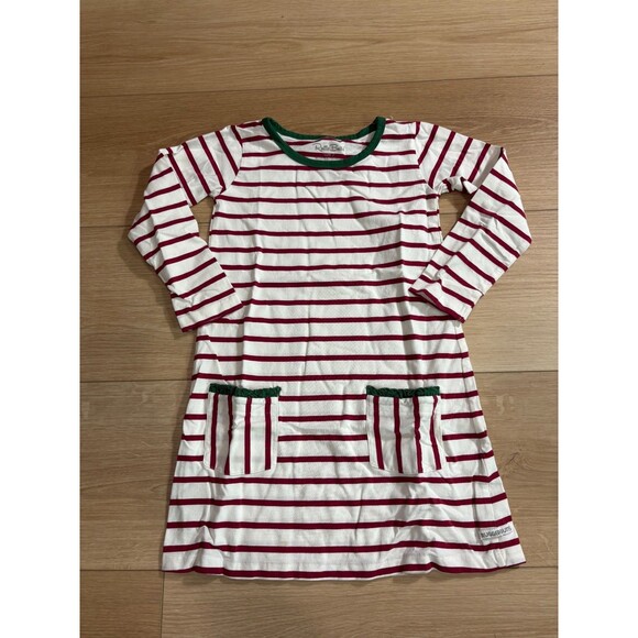 RuffleButts Girls Size 7 Red White Stripes Dress Christmas Holiday Long Sleeve - Picture 1 of 7